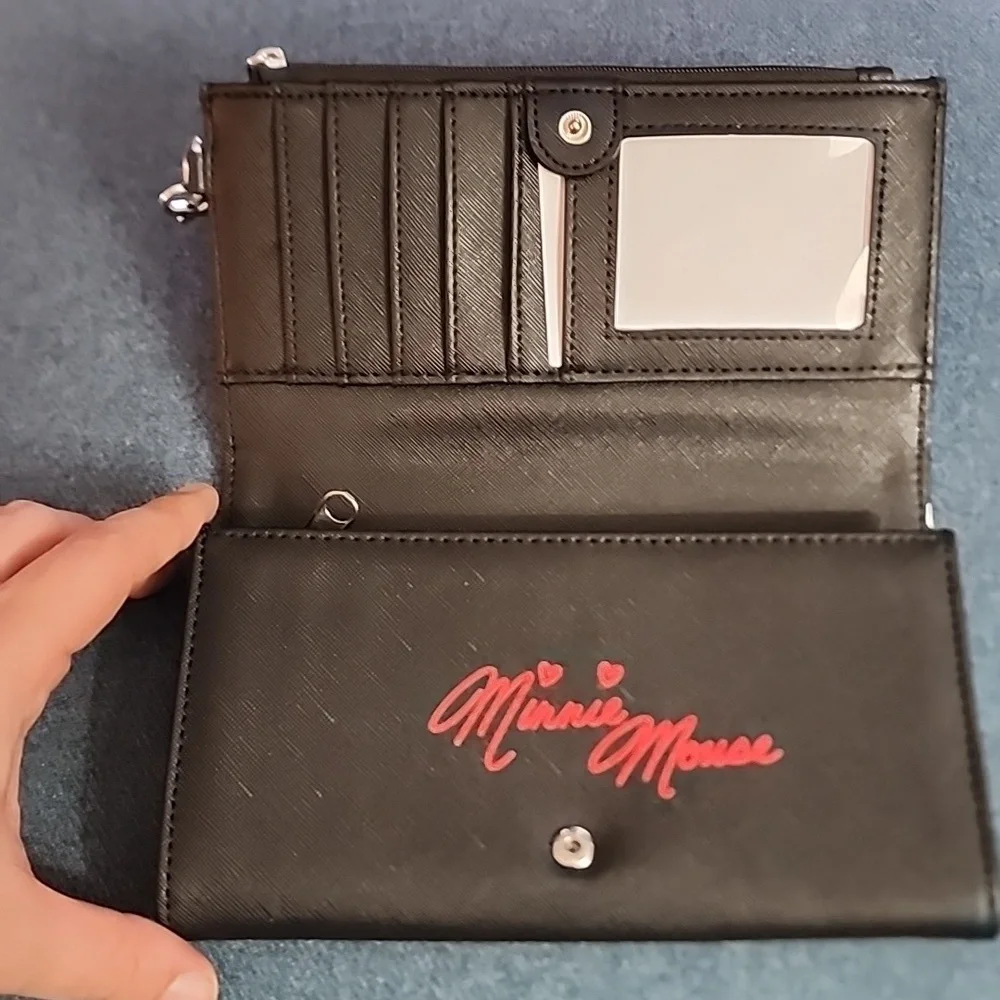 Disney Parks Minnie Mouse Bowtie Wristlet Wallet - Picture 3 of 7